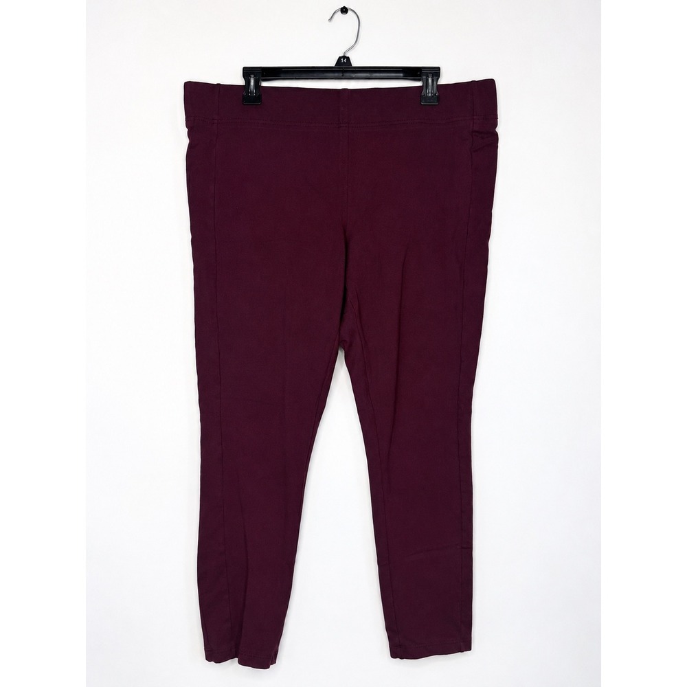 Loft Womens XL Ponte Leggings Burgundy Maroon High Rise Pull On Stretch Pants